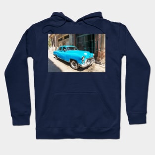 Blue Cuban Car In Havana, Cuba Hoodie